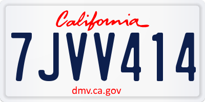 CA license plate 7JVV414