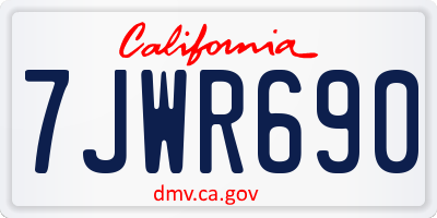 CA license plate 7JWR690