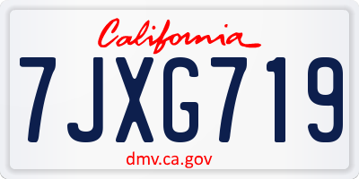CA license plate 7JXG719