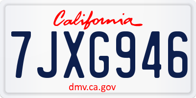 CA license plate 7JXG946