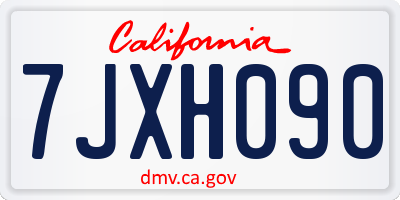 CA license plate 7JXH090