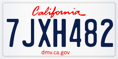 CA license plate 7JXH482
