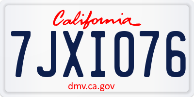 CA license plate 7JXI076