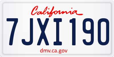 CA license plate 7JXI190