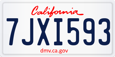 CA license plate 7JXI593