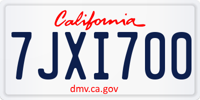 CA license plate 7JXI700