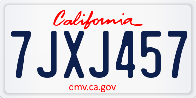 CA license plate 7JXJ457