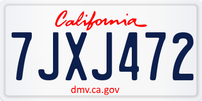 CA license plate 7JXJ472
