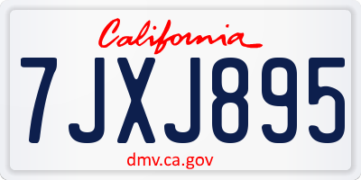 CA license plate 7JXJ895