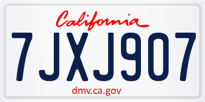CA license plate 7JXJ907