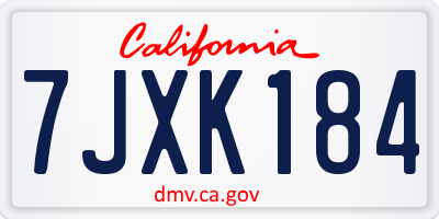 CA license plate 7JXK184