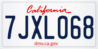 CA license plate 7JXL068
