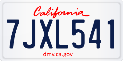 CA license plate 7JXL541