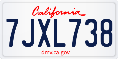 CA license plate 7JXL738