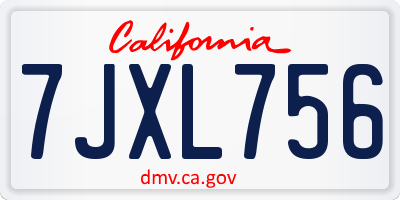 CA license plate 7JXL756