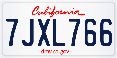 CA license plate 7JXL766