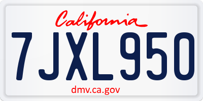 CA license plate 7JXL950