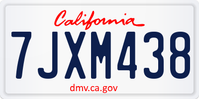 CA license plate 7JXM438