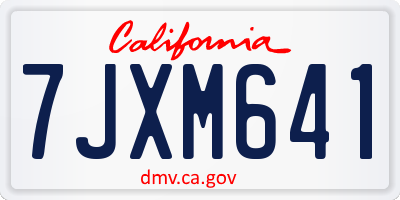 CA license plate 7JXM641