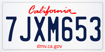 CA license plate 7JXM653