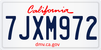 CA license plate 7JXM972
