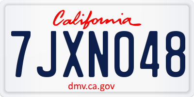 CA license plate 7JXN048