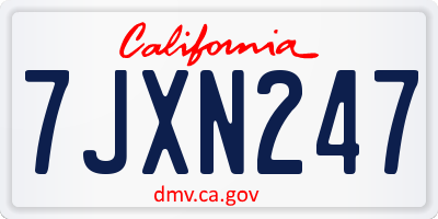 CA license plate 7JXN247