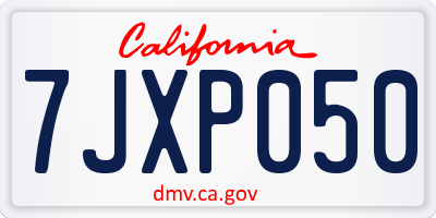 CA license plate 7JXP050