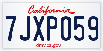 CA license plate 7JXP059