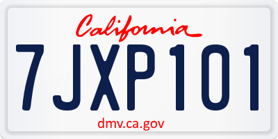 CA license plate 7JXP101