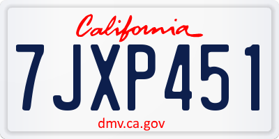 CA license plate 7JXP451