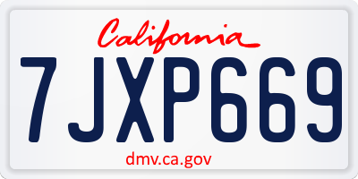 CA license plate 7JXP669