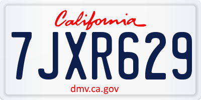 CA license plate 7JXR629