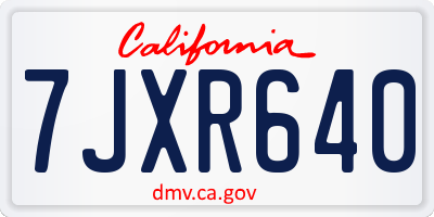 CA license plate 7JXR640