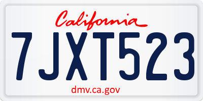 CA license plate 7JXT523