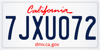 CA license plate 7JXU072
