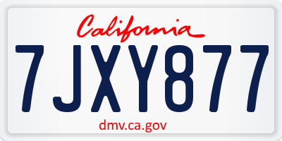 CA license plate 7JXY877
