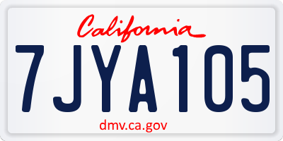 CA license plate 7JYA105