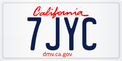 CA license plate 7JYC