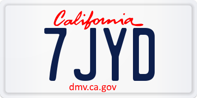 CA license plate 7JYD