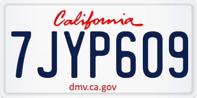 CA license plate 7JYP609