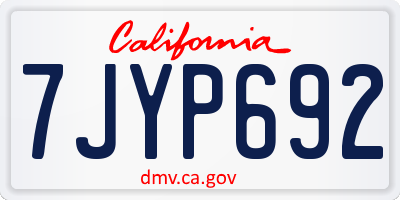 CA license plate 7JYP692