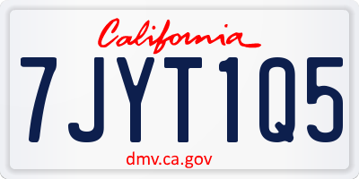 CA license plate 7JYT1Q5