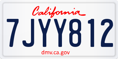 CA license plate 7JYY812
