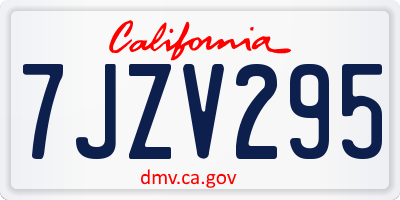 CA license plate 7JZV295