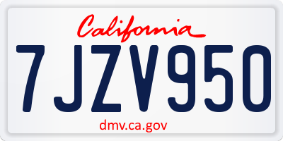 CA license plate 7JZV950