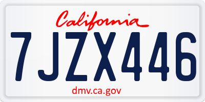CA license plate 7JZX446