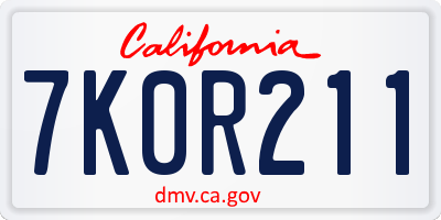 CA license plate 7K0R211