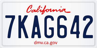 CA license plate 7KAG642