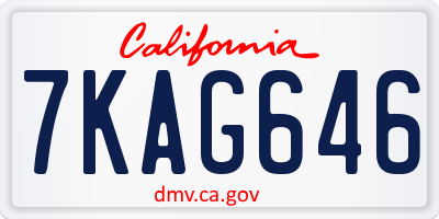 CA license plate 7KAG646